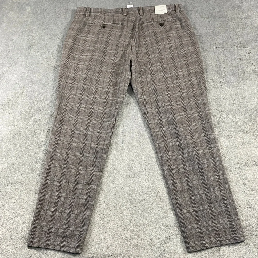 Banana Republic Pants Mens‎ 36x30 Brown Plaid Grayson Slim-Tapered Ankle New